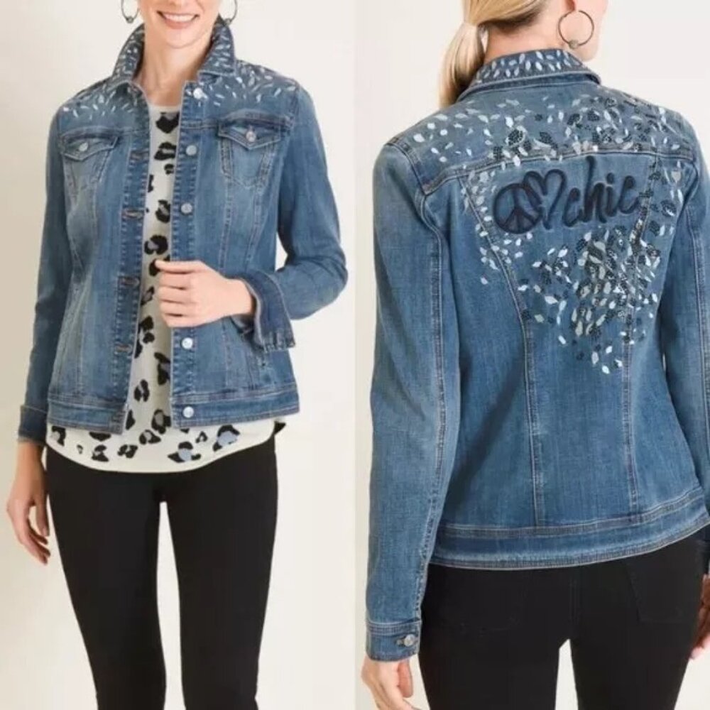 NWOT Women's Peace Love Chic Denim Jacket Size 4-6